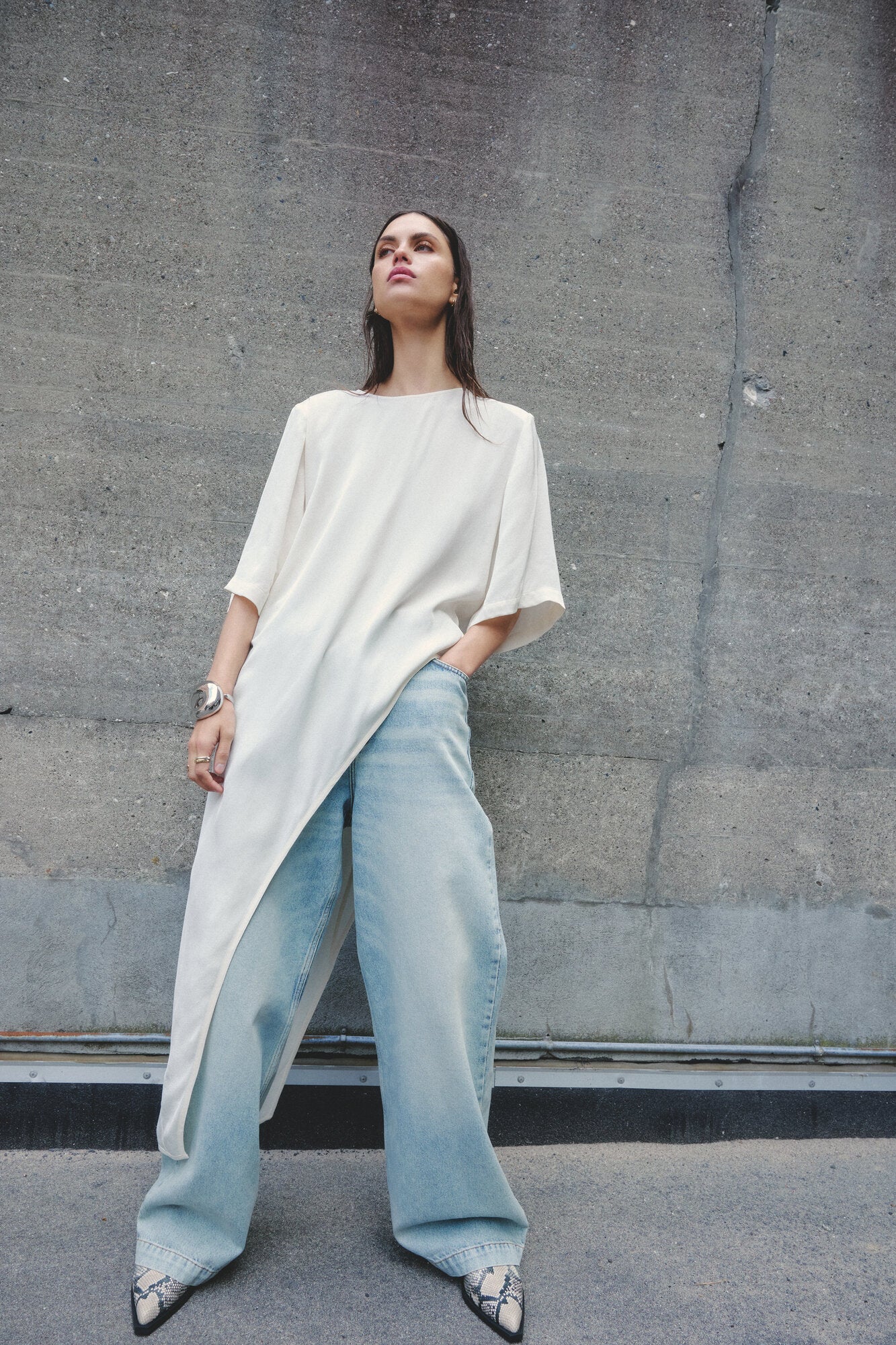 Lolly Matte Crepe t-shirt - Jet Stream